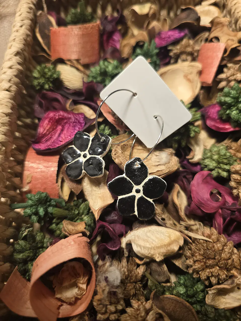 Pendientes Aro Flor Nero 1