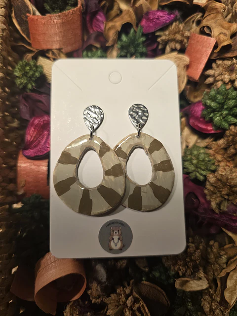 Pendientes Oval Marrón