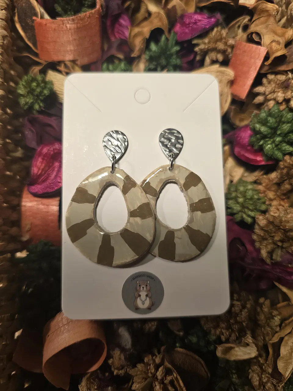 Pendientes Oval Marrón 1
