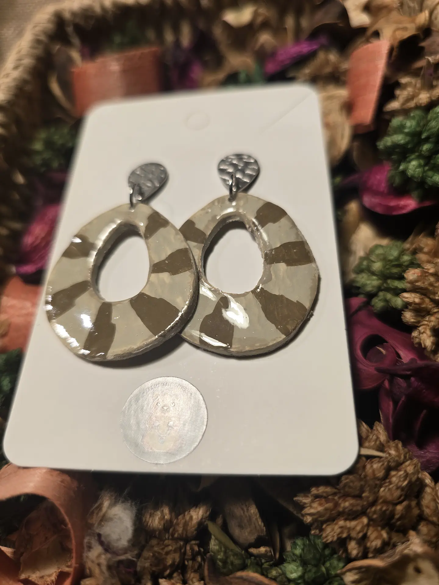 Pendientes Oval Marrón 2
