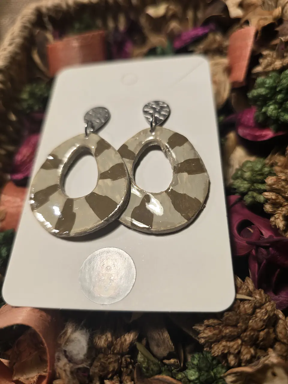 Pendientes Oval Marrón 2
