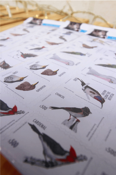 Set de Stickers troquelados tipo estampillas retro (4 hojas)