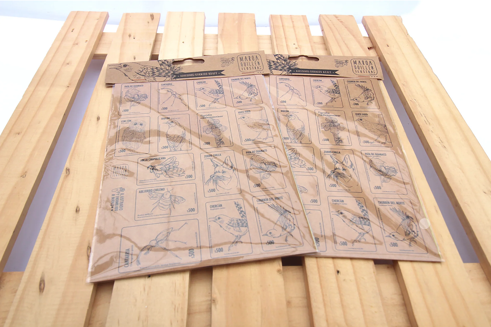 Set de Stickers troquelados tipo estampillas retro (4 hojas) 10