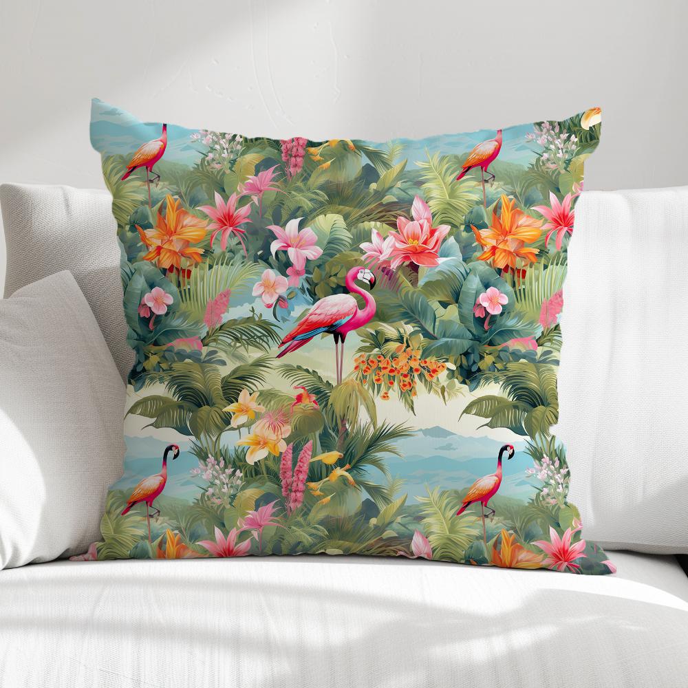 FUNDA DE COJIN FLAMENCOS EN LAGO 1