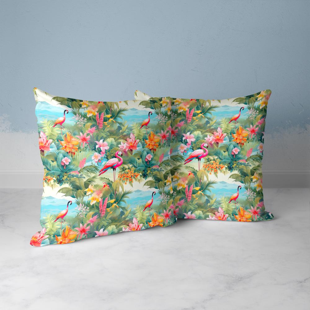 FUNDA DE COJIN FLAMENCOS EN LAGO 2