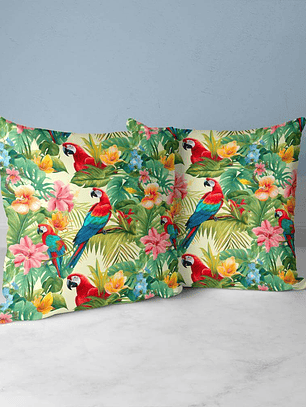 FUNDA DE COJIN PAPAGALLO