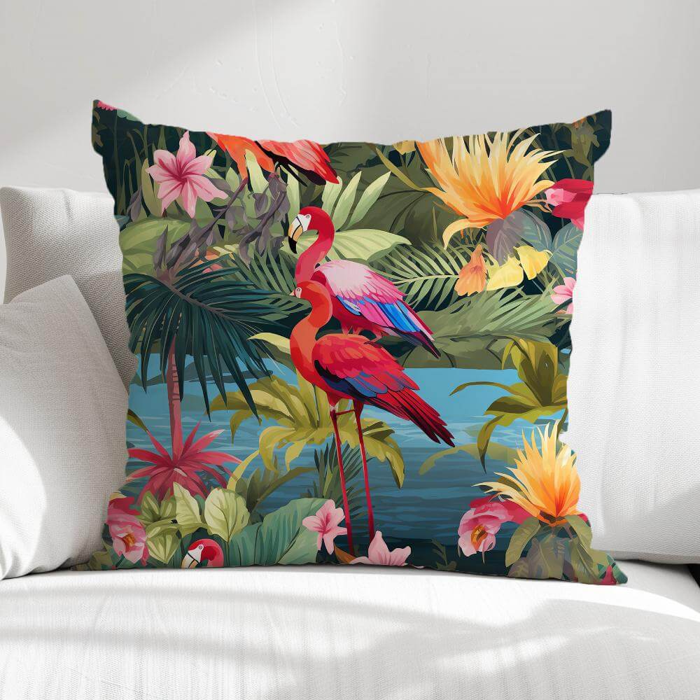 FUNDA DE COJIN FLAMENCOS ROJOS 1