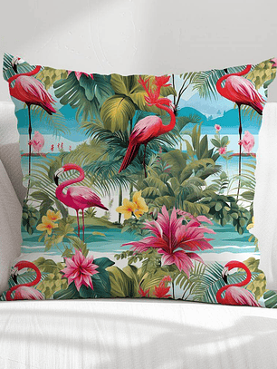 FUNDA DE COJIN FLAMENCOS