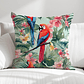 FUNDA DE COJIN PAPAGALLOS Y FLORES - Miniatura 1
