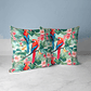 FUNDA DE COJIN PAPAGALLOS Y FLORES - Miniatura 2