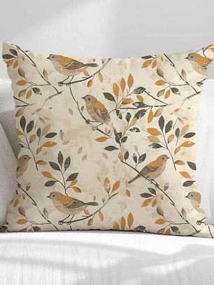 FUNDA DE COJIN GORRIONES AMARILLOS