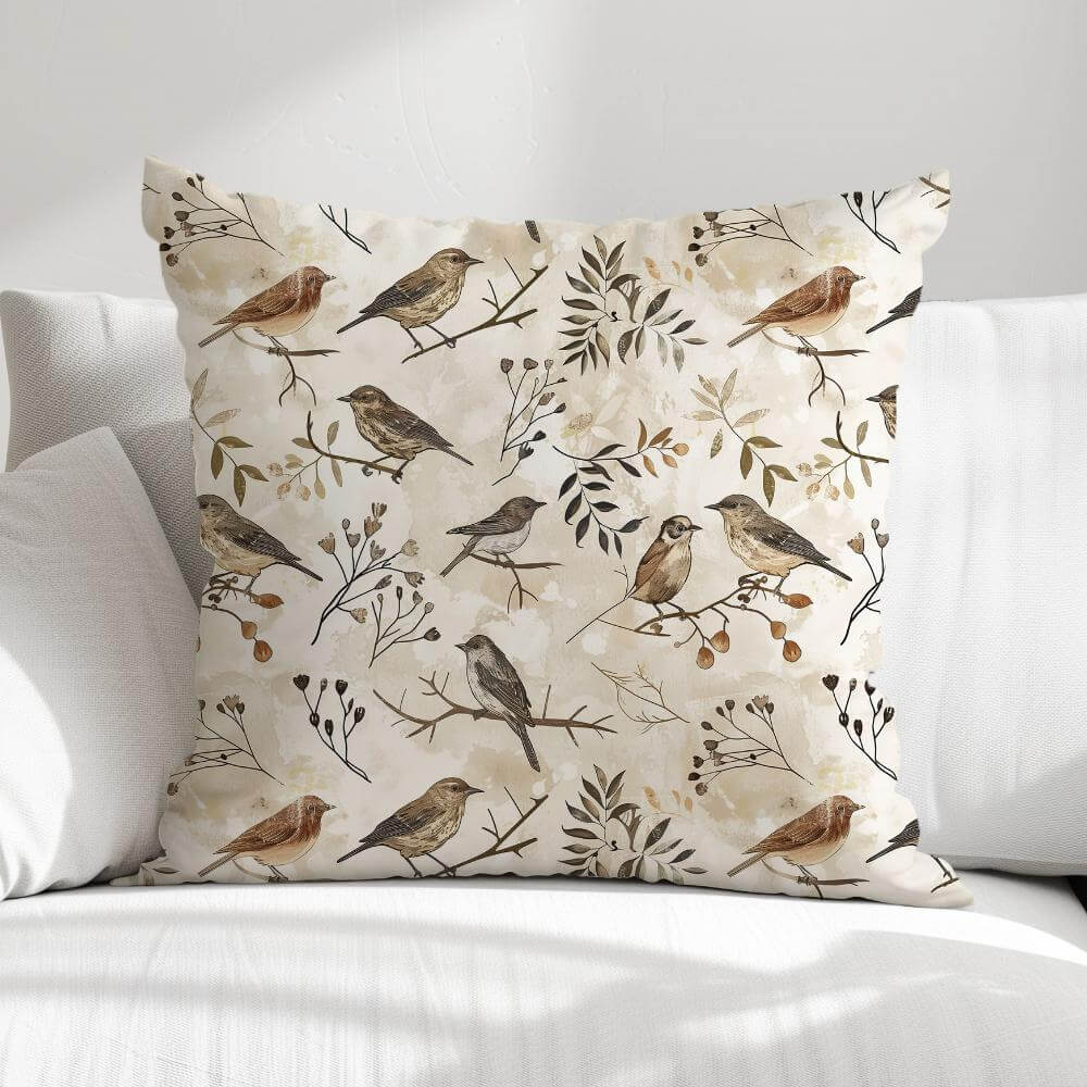 FUNDA DE COJIN GORRIONES CAFE 1