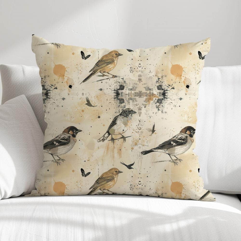 FUNDA DE COJIN DISEÑO AVES 1