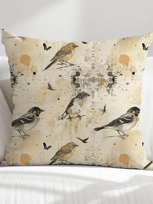 FUNDA DE COJIN DISEÑO AVES