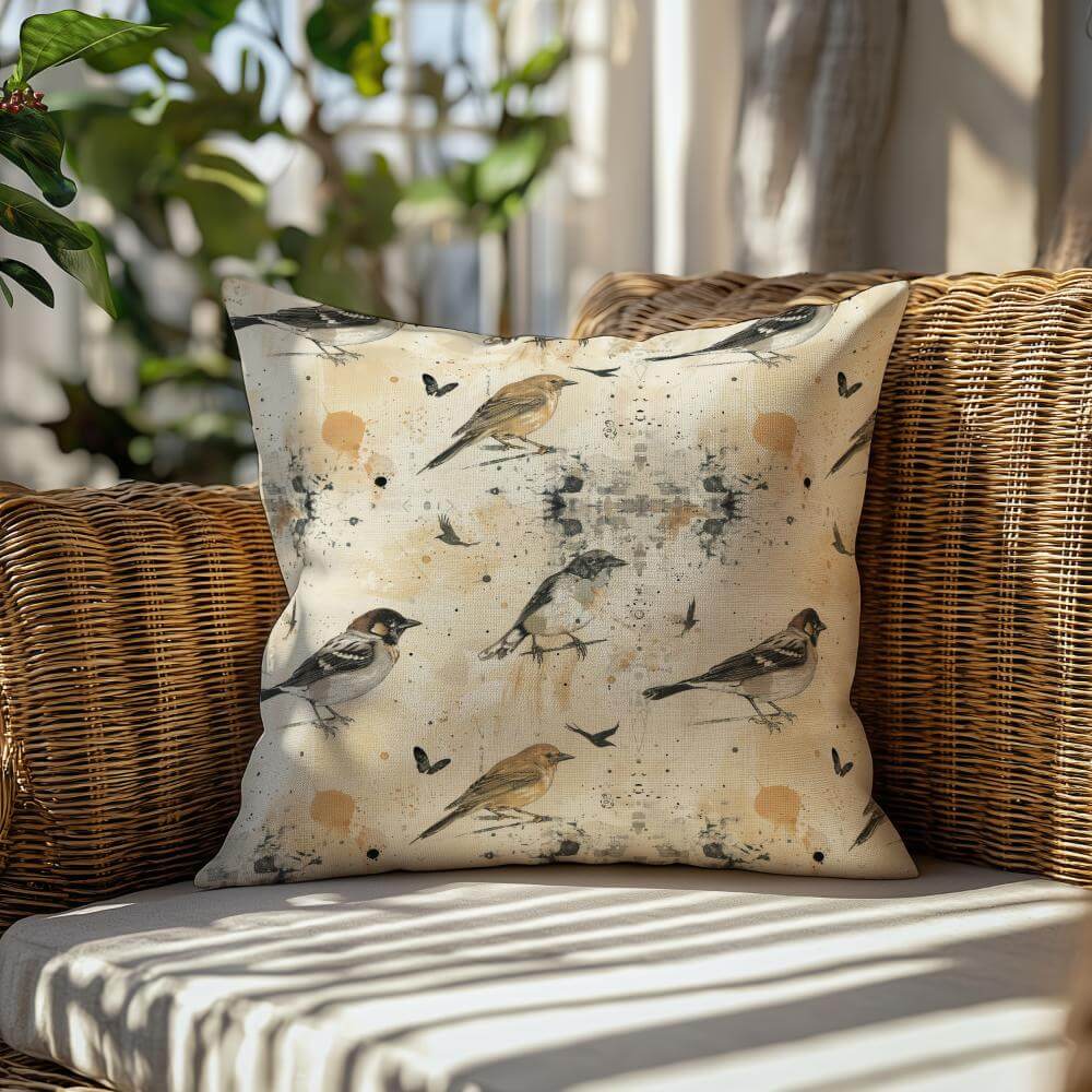 FUNDA DE COJIN DISEÑO AVES 2