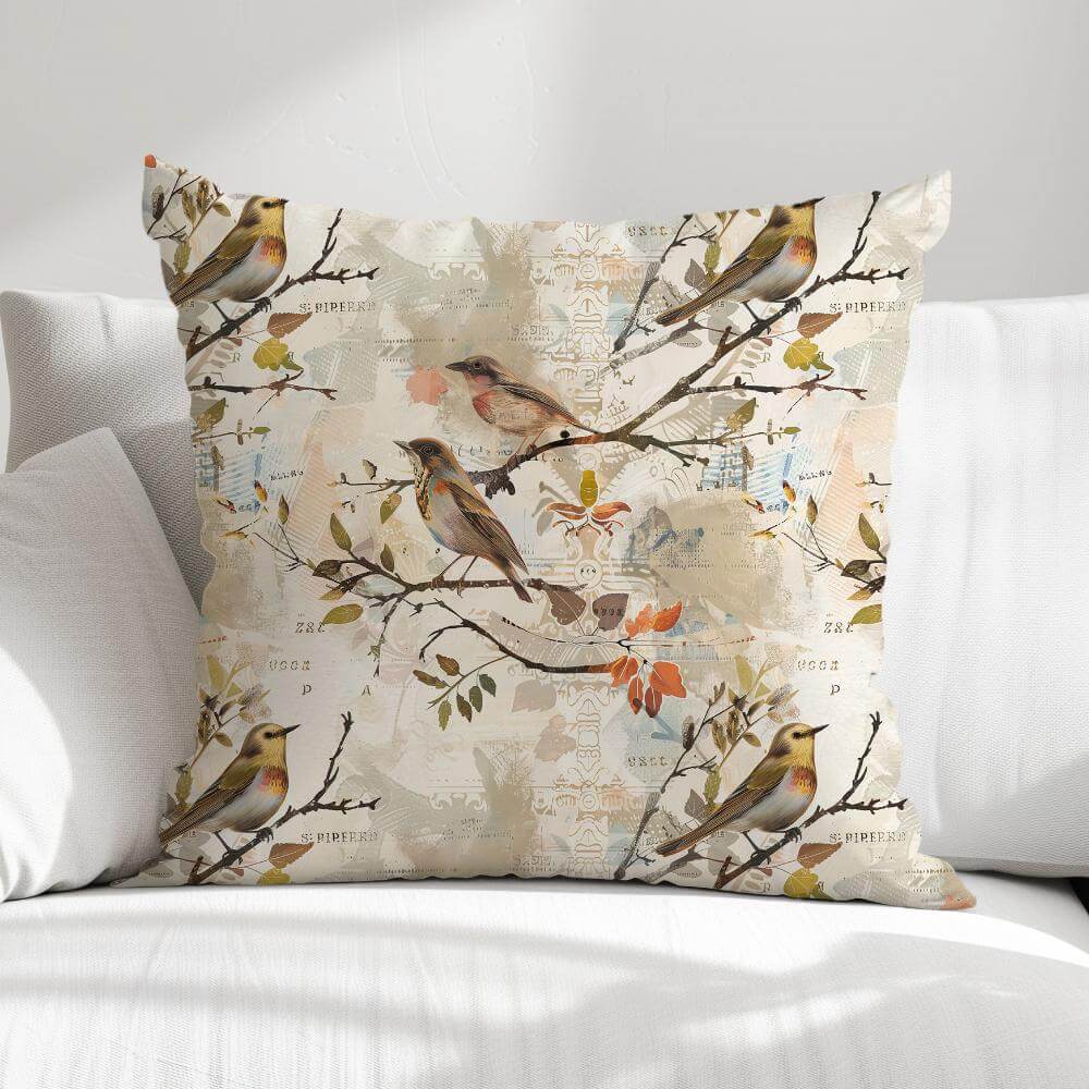 FUNDA DE COJIN AVES ROMANTICAS 1