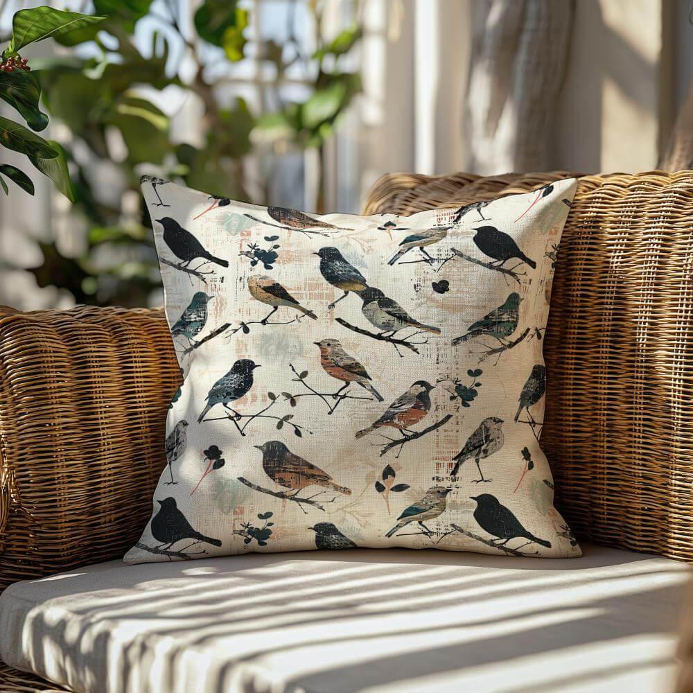 FUNDA DE COJIN AVES GRICES 2