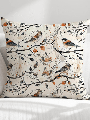 FUNDA DE COJIN AVES OTOÑO