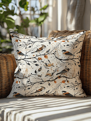 FUNDA DE COJIN AVES OTOÑO