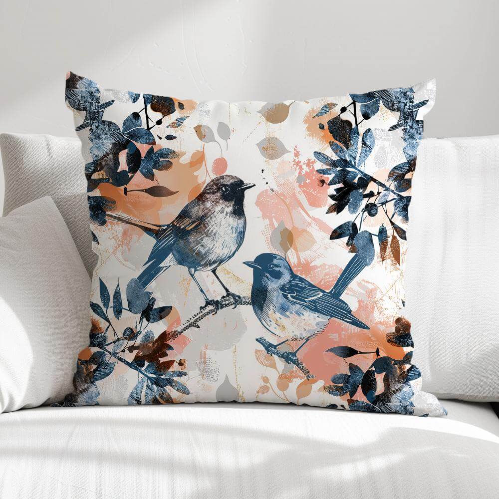 FUNDA DE COJIN PAREJA DE AVES 1