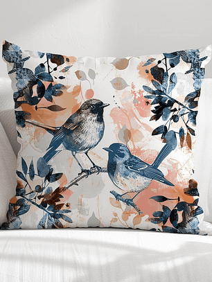 FUNDA DE COJIN PAREJA DE AVES