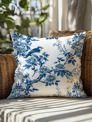 FUNDA DE COJIN AVE AZUL