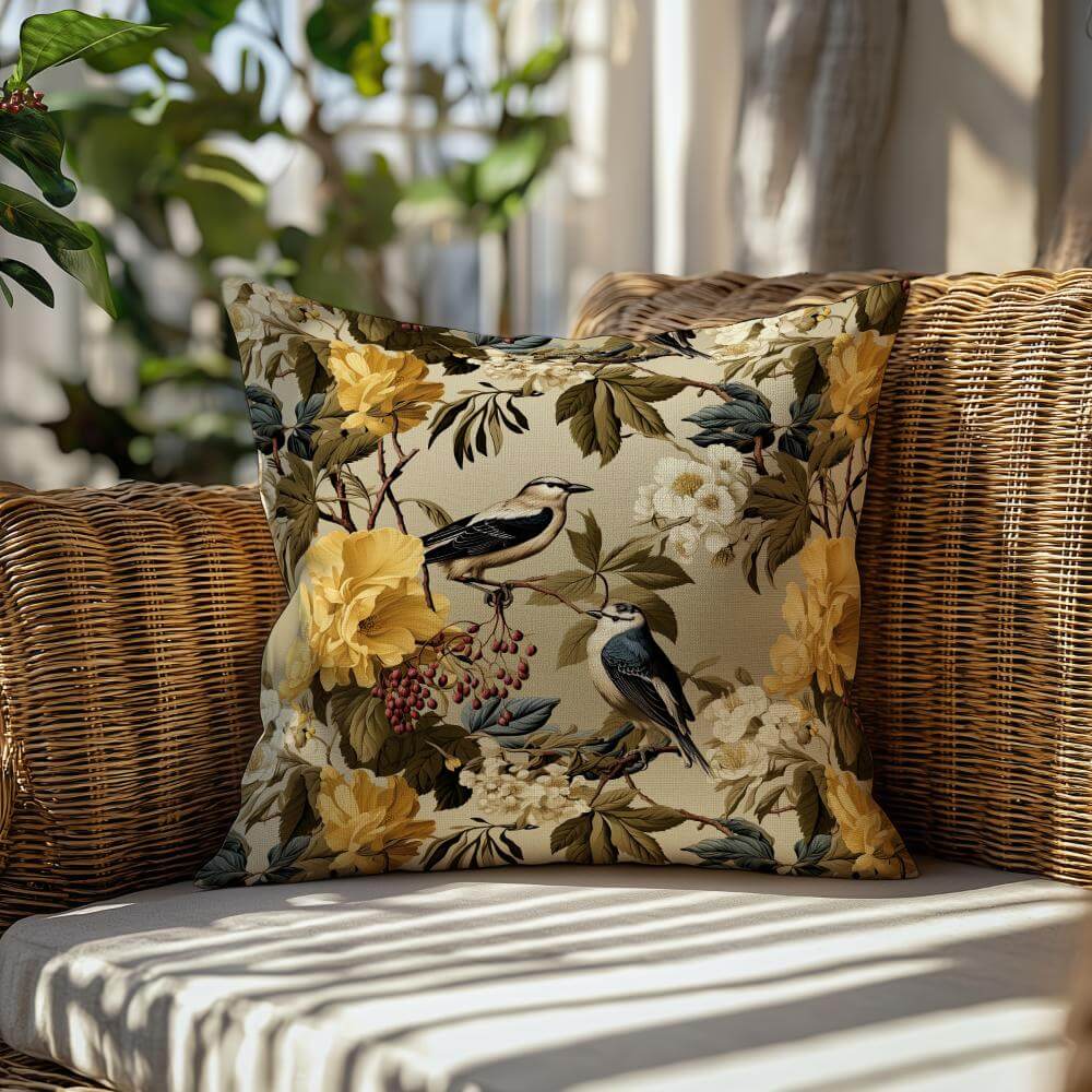 FUNDA DE COJIN AVES VINTAGE 2