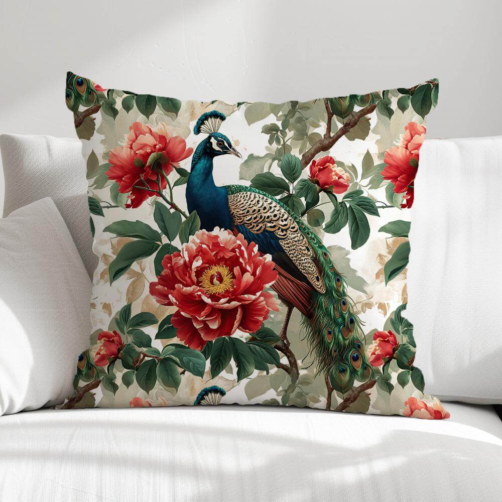 FUNDA DE COJIN PAVO REAL 1