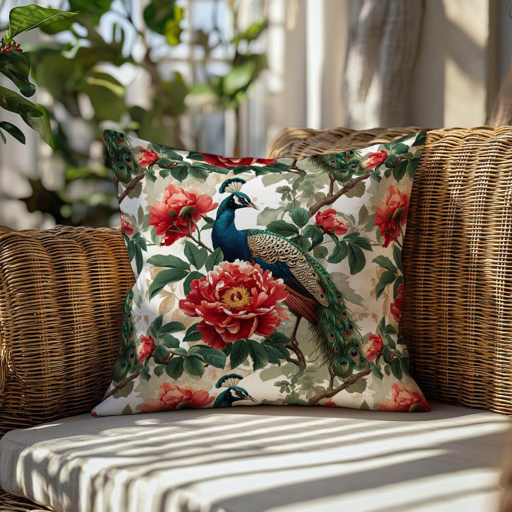 FUNDA DE COJIN PAVO REAL 2