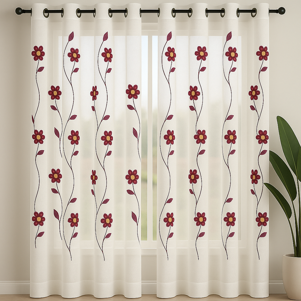 VISILLO CON FLORES BURDEO 1