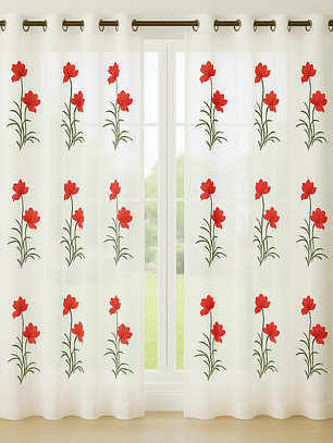 VISILLO CON DOS FLORES ROJAS