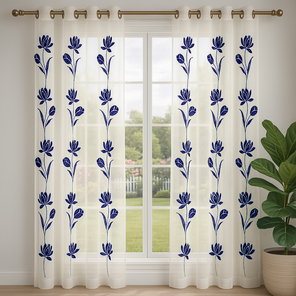 VISILLO FLOR TULIPAN AZUL MARINO 1