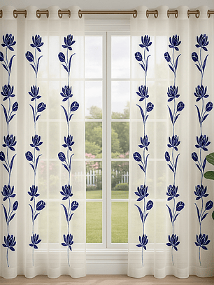 VISILLO FLOR TULIPAN AZUL MARINO