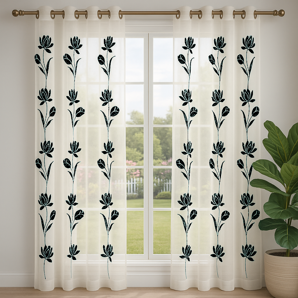 VISILLO FLOR TULIPAN NEGRO 1