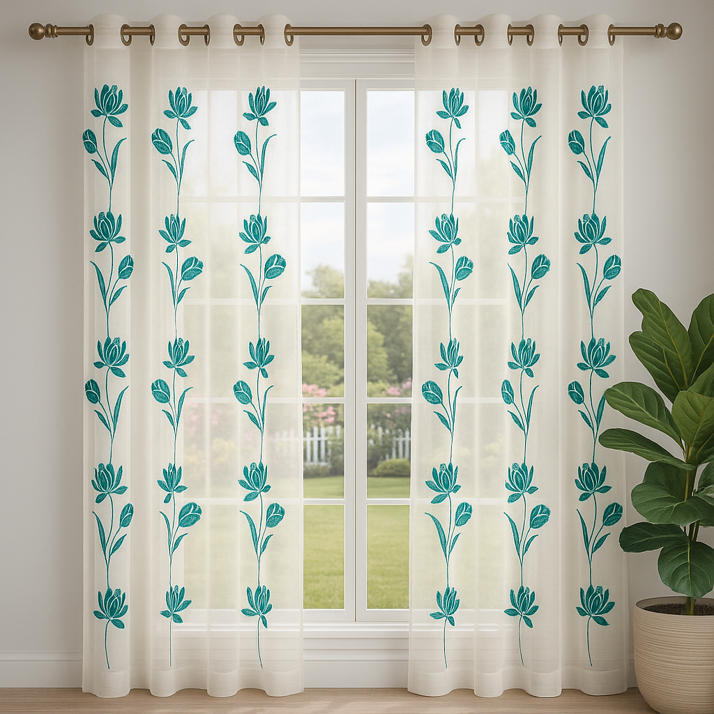 VISILLO FLOR TULIPAN TURQUESA 1