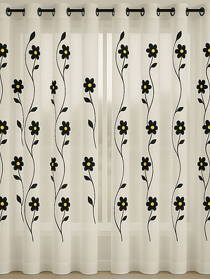 VISILLO FLORES NEGRAS 