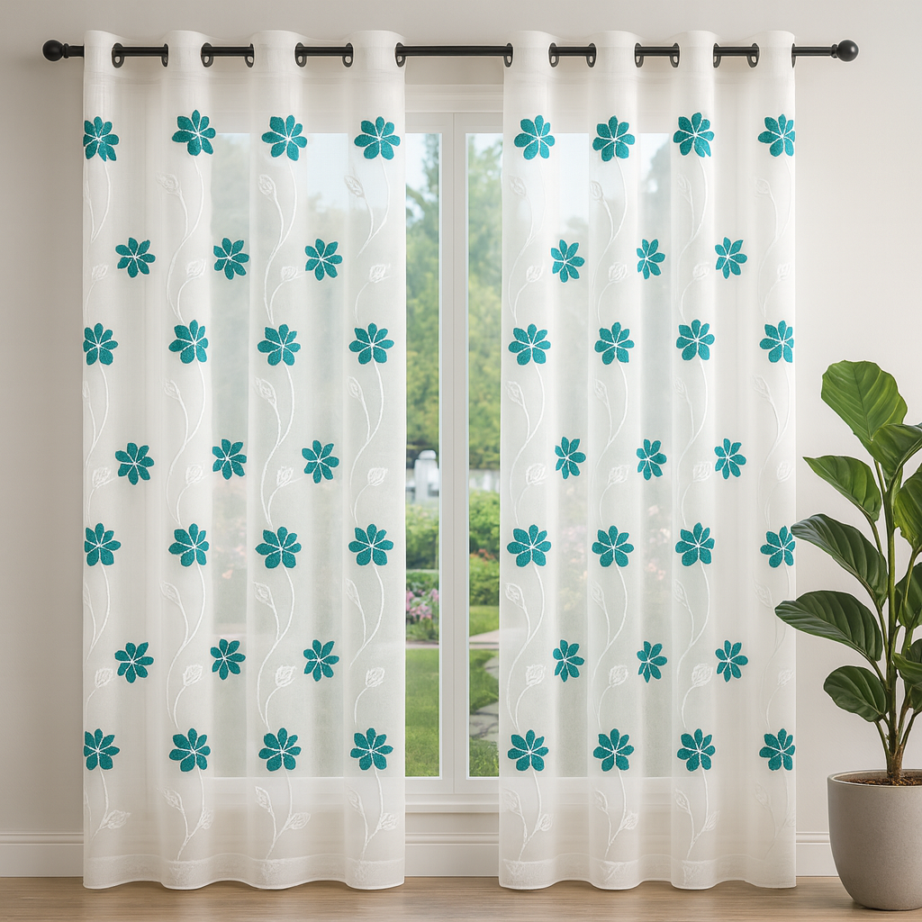 VISILLO FLORES CHICAS TURQUESA 1