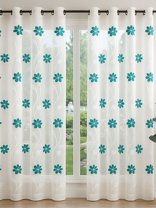 VISILLO FLORES CHICAS TURQUESA