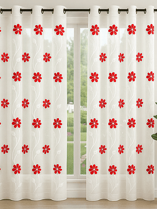 VISILLO FLORES CHICAS ROJO