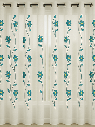 VISILLO FLORES TURQUESA