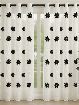 VISILLO FLORES CHICAS NEGRO