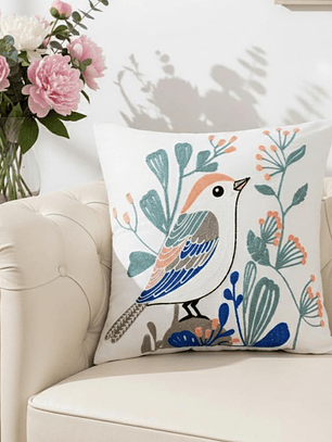 PACK 2 FUNDAS DE COJINES BORDADAS AVE