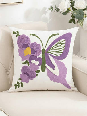 PACK 2 FUNDAS DE COJINES BORDADAS MARIPOSA