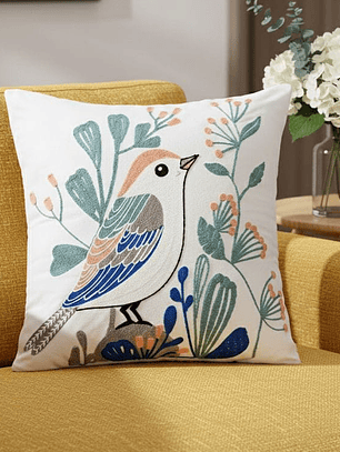 PACK 2 FUNDAS DE COJINES BORDADAS AVE