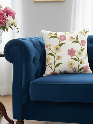 PACK 2 FUNDAS DE COJINES BORDADAS FLORES TREPADORAS