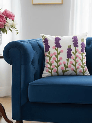 PACK 2 FUNDAS DE COJINES BORDADAS LAVANDAS