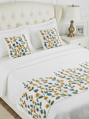 PIECERA BORDADA FLORES SILVESTRES AMARILLA