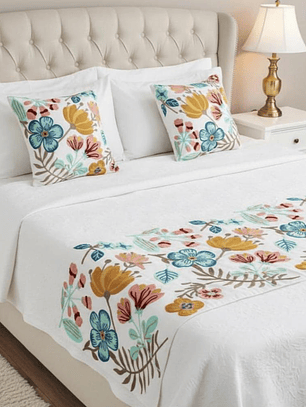 PIECERA BORDADA FLORES DIAGONALES