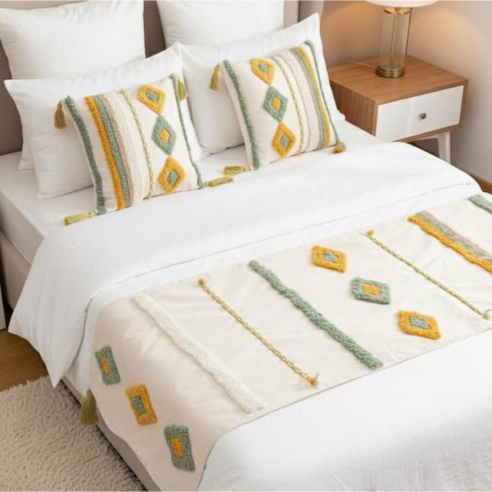 PIECERA BOHO ROMBO AMARILLO 1