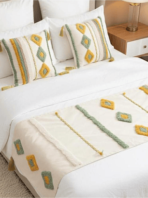 PIECERA BOHO ROMBO AMARILLO